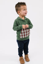 Load image into Gallery viewer, Shawl Collar Sweatshirt in Evergreen Stewart
