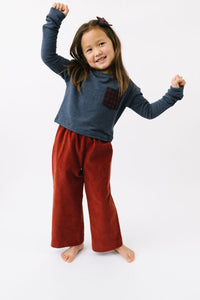 Corduroy Gaucho Pant in Rust