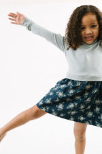 Load image into Gallery viewer, Funnel Sweatshirt Dress in Glacier Corsage
