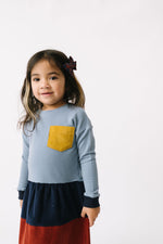 Load image into Gallery viewer, Modern Sweatshirt Dress in Rust Colorblock
