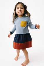 Load image into Gallery viewer, Modern Sweatshirt Dress in Rust Colorblock
