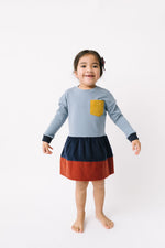 Load image into Gallery viewer, Modern Sweatshirt Dress in Rust Colorblock
