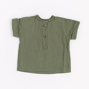 Popover Shirt in Fern Gauze