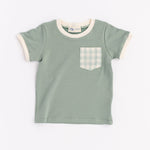 Load image into Gallery viewer, Ringer Pocket Tee in Sage
