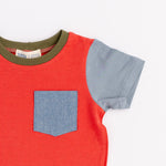 Load image into Gallery viewer, Bamboo Colorblock Pocket Tee in Watermelon
