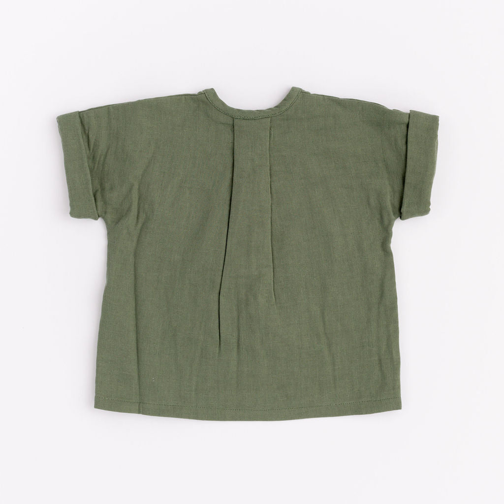 Popover Shirt in Fern Gauze