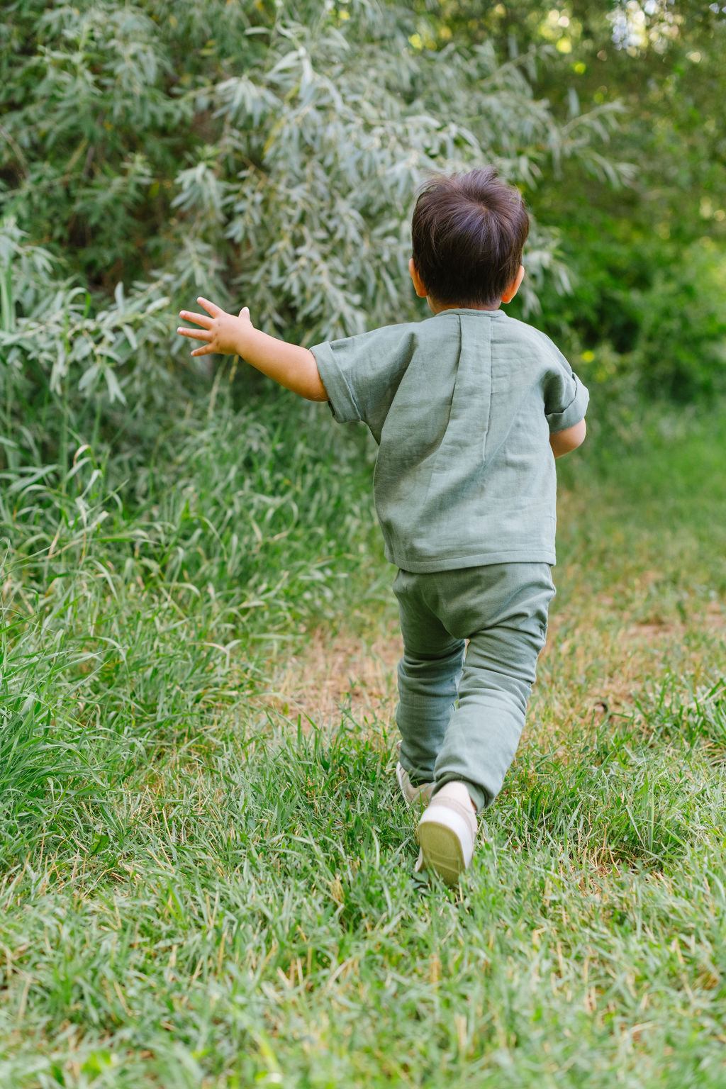 Gauze Jogger in Fern