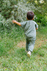 Gauze Jogger in Fern