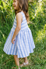 Load image into Gallery viewer, Weekend Dress in Harbor Seersucker
