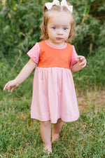 Load image into Gallery viewer, Playground Dress in Rose Colorblock
