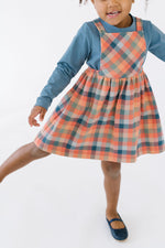 Load image into Gallery viewer, Pinafore Dress in Sunset Plaid
