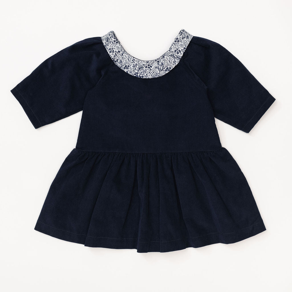Celebration Dress in Midnight Corduroy