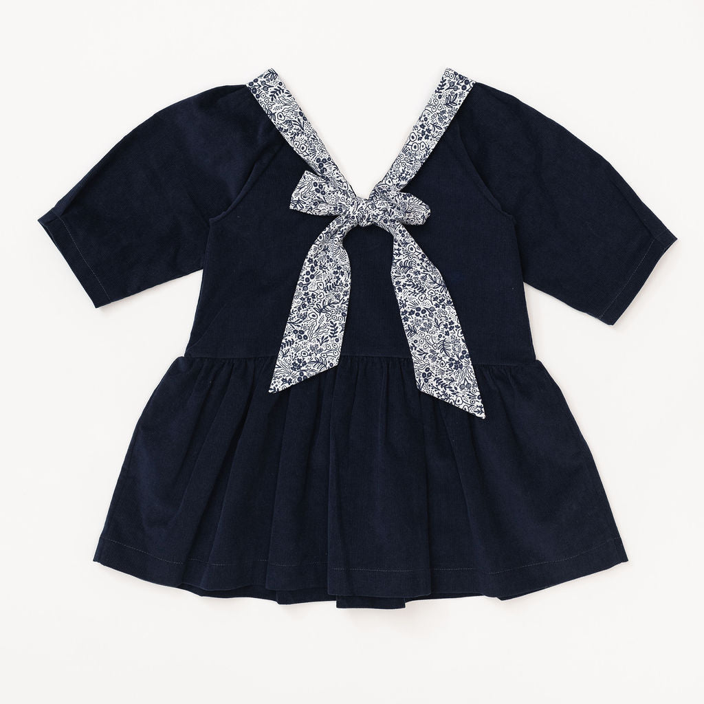 Celebration Dress in Midnight Corduroy