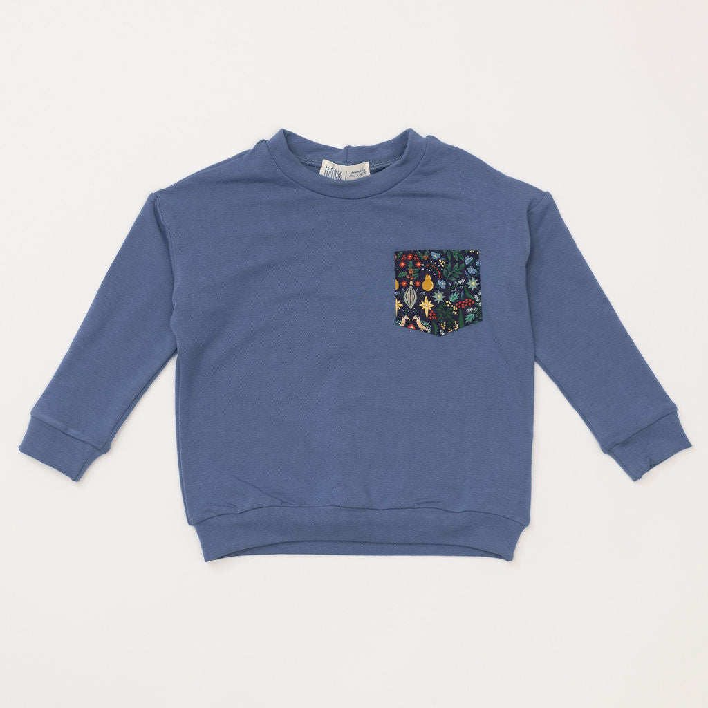 Bamboo Modern Sweatshirt in Cornflower Noel