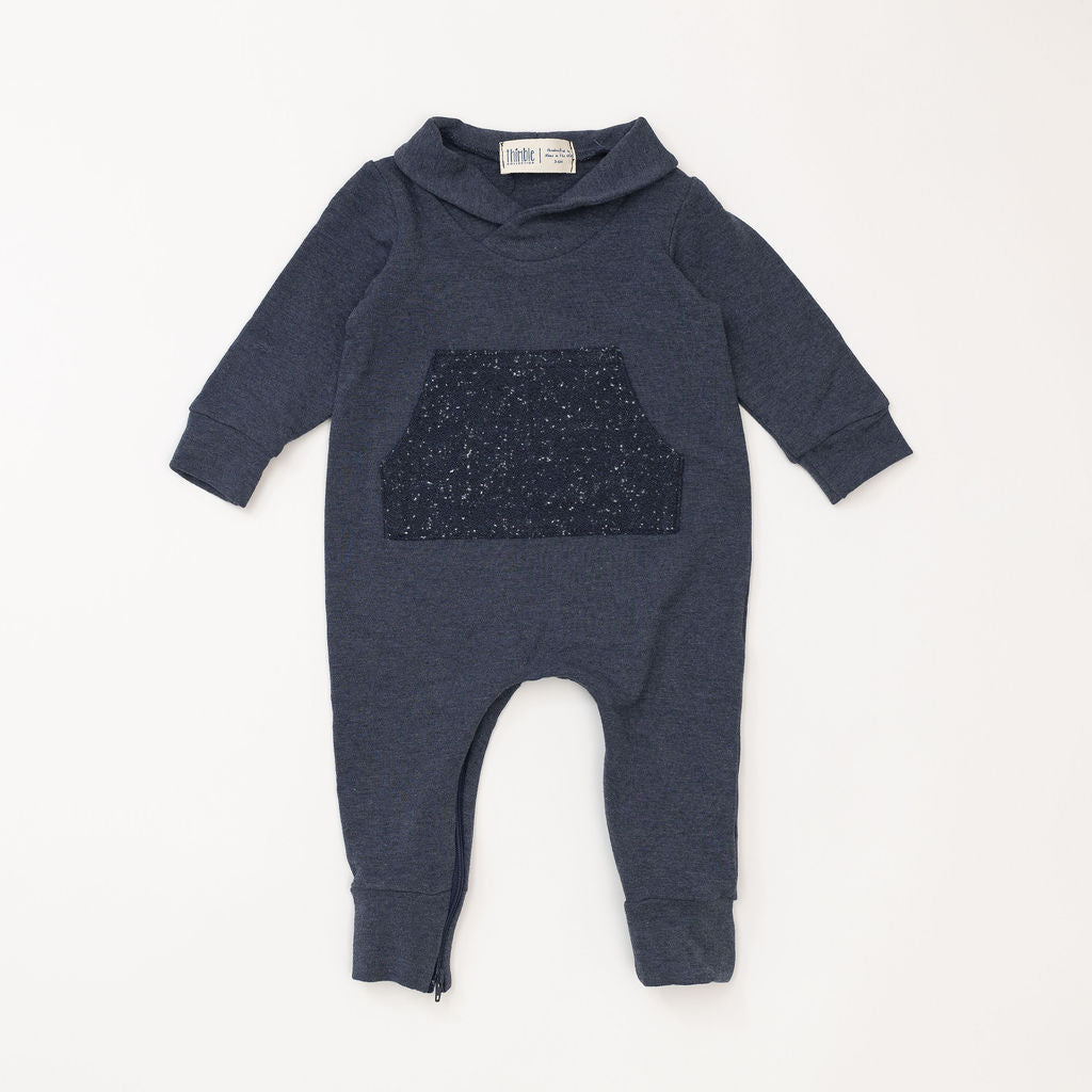 Bamboo Shawl Collar Romper in Evening