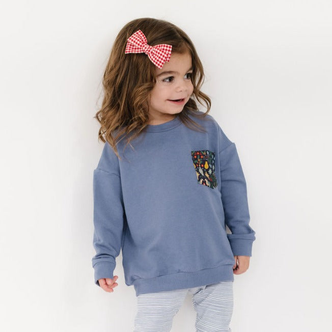 Bamboo Modern Sweatshirt in Cornflower Noel