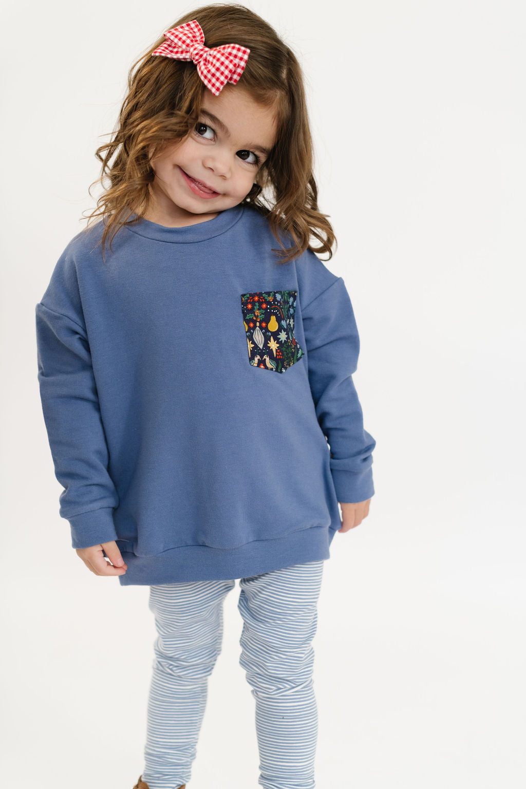 Bamboo Modern Sweatshirt in Cornflower Noel