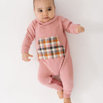 Load image into Gallery viewer, Bamboo Shawl Collar Romper in Rosewood
