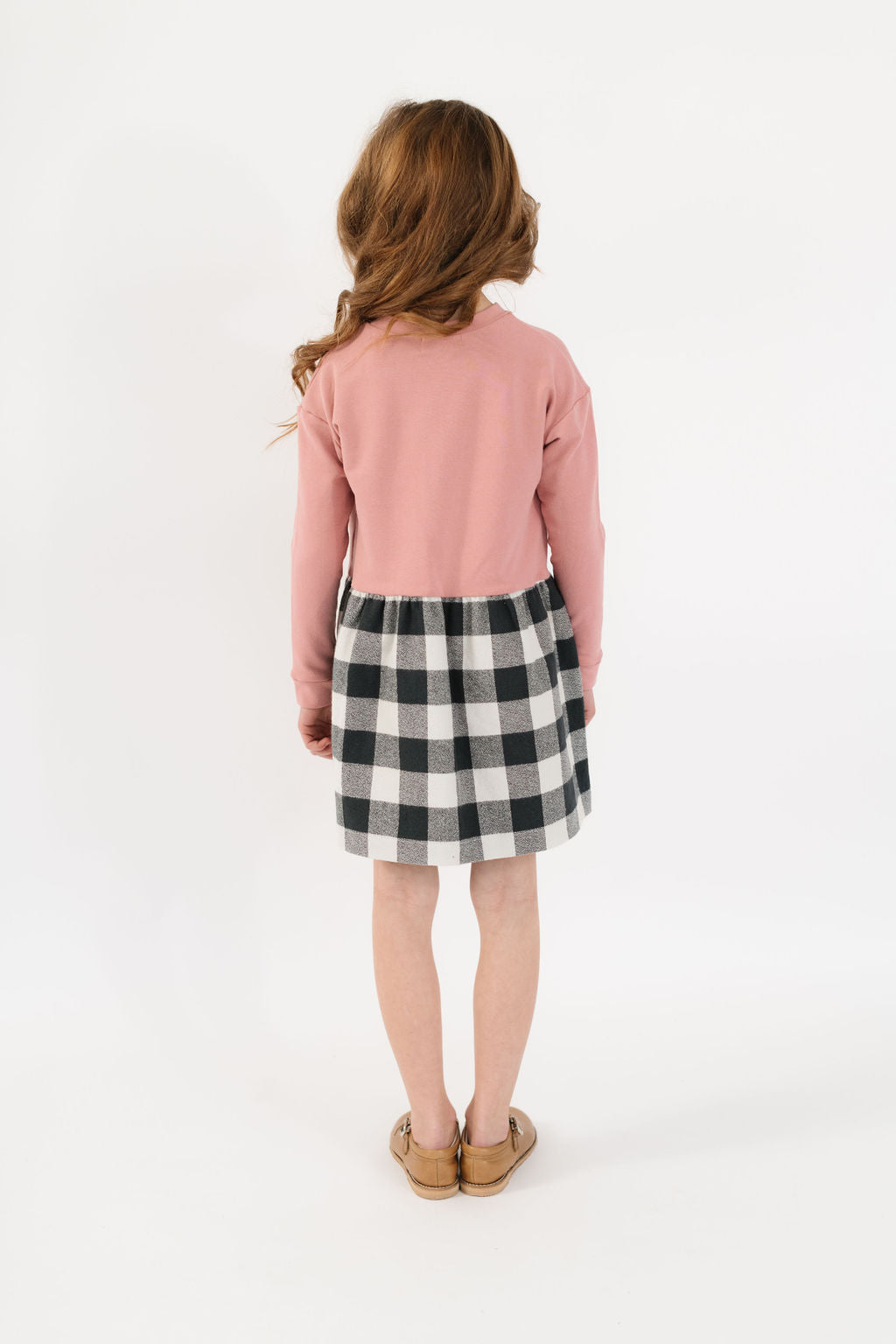 Modern Sweatshirt Dress in Pepper Gingham