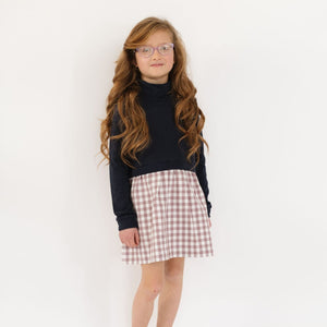 Funnel Sweatshirt Dress in Midnight + Cinnamon