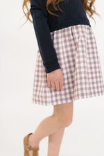 Load image into Gallery viewer, Funnel Sweatshirt Dress in Midnight + Cinnamon
