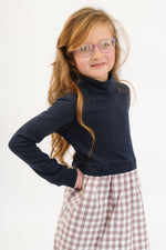 Load image into Gallery viewer, Funnel Sweatshirt Dress in Midnight + Cinnamon
