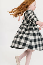 Load image into Gallery viewer, Birthday Dress in Pepper Gingham
