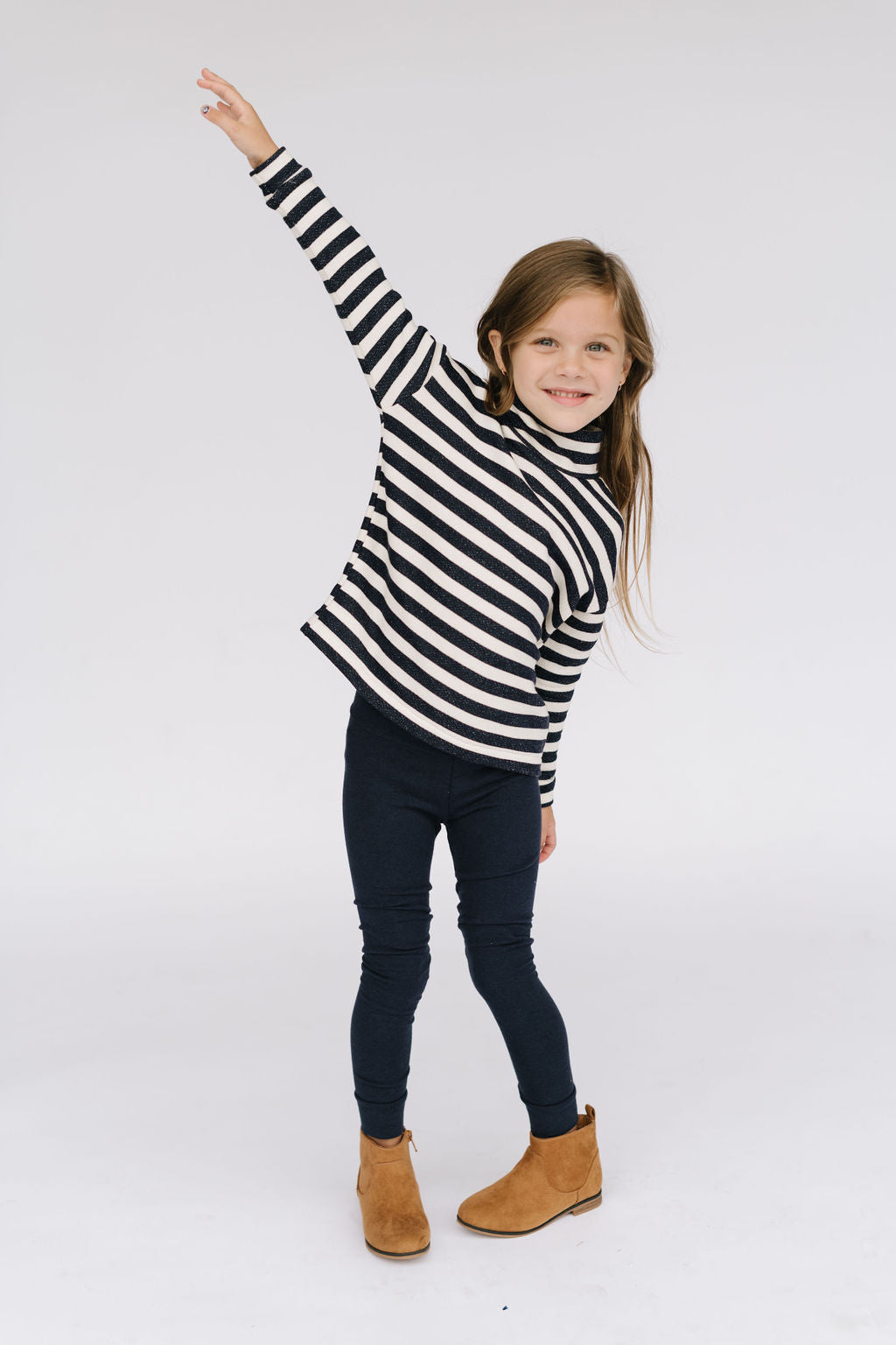 Bamboo Legging in Navy French Terry
