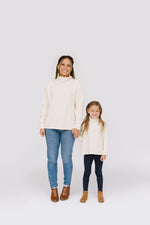 Load image into Gallery viewer, Women&#39;s Funnel Neck Sweatshirt in Cream Sherpa
