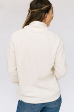 Load image into Gallery viewer, Women&#39;s Funnel Neck Sweatshirt in Cream Sherpa
