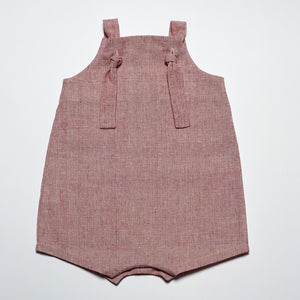 Knotted Shortall in Red Linen