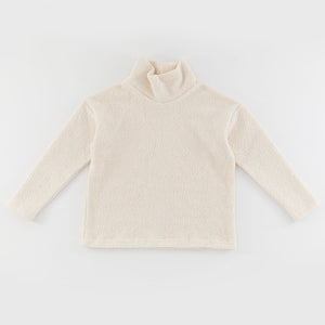 Funnel Neck Sweatshirt in Cream Sherpa