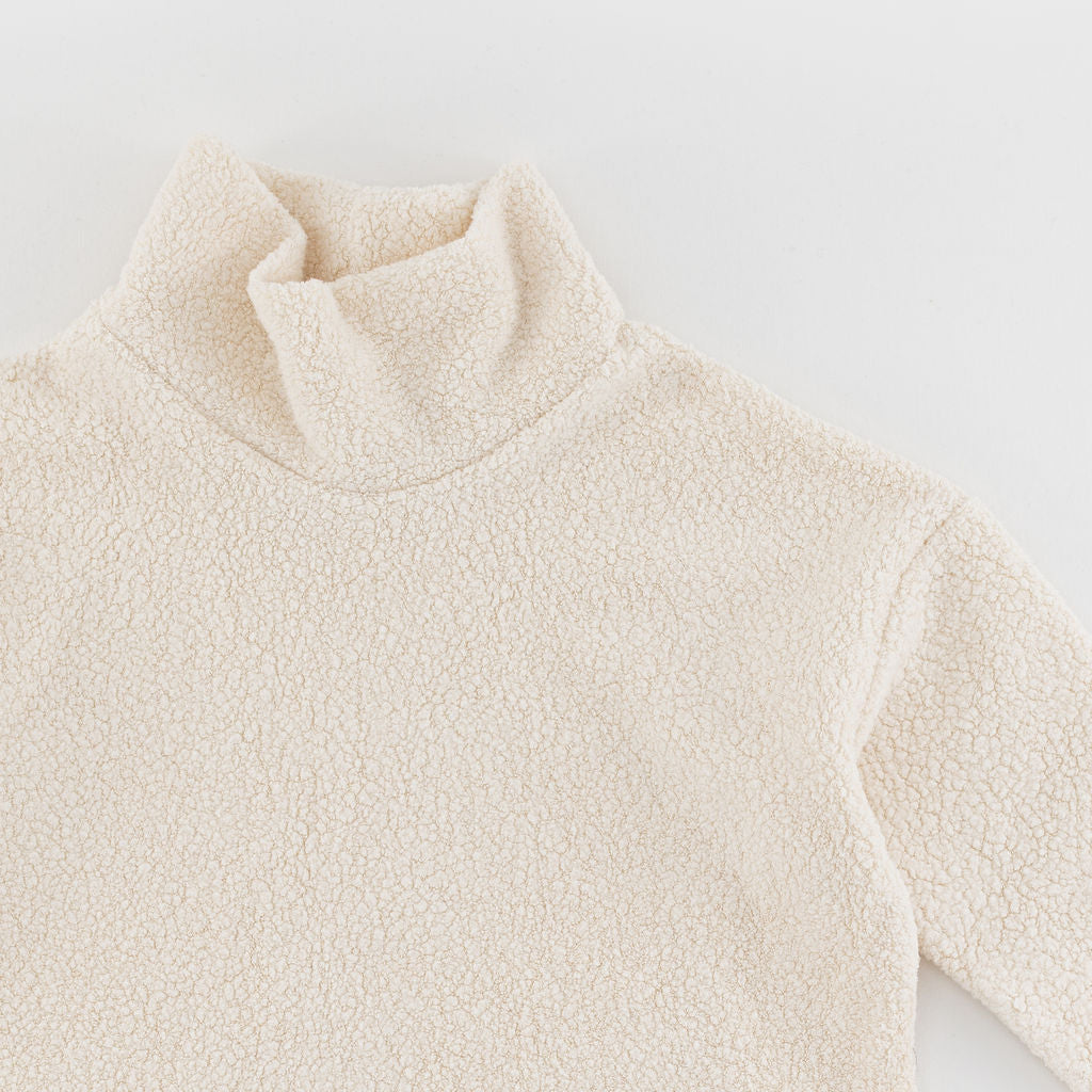 Women's Funnel Neck Sweatshirt in Cream Sherpa