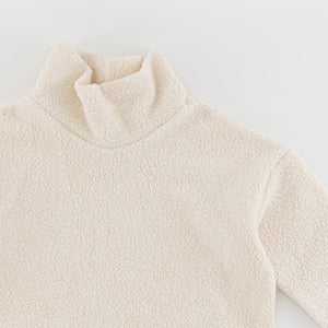 Women's Funnel Neck Sweatshirt in Cream Sherpa