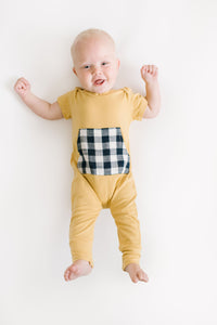 Bamboo Zipper Romper in Buttercup