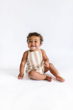 Load image into Gallery viewer, Knotted Shortall in Khaki Stripe

