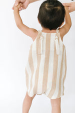 Load image into Gallery viewer, Knotted Shortall in Khaki Stripe
