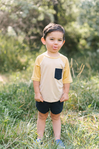 Raglan Pocket Tee in Buttercup