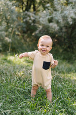 Load image into Gallery viewer, Bamboo Shortall in Buttercup Stripe
