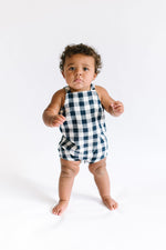 Load image into Gallery viewer, Knotted Shortall in Midnight Gingham
