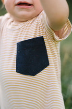 Load image into Gallery viewer, Bamboo Shortall in Buttercup Stripe
