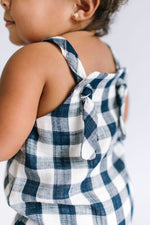 Load image into Gallery viewer, Knotted Shortall in Midnight Gingham
