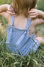 Load image into Gallery viewer, Knotted Shortall in Cornflower Gingham
