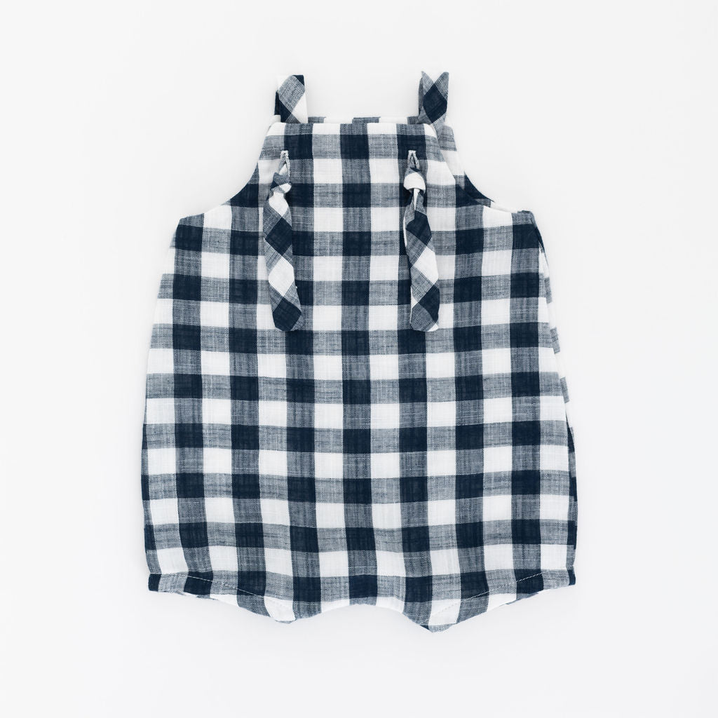 Knotted Shortall in Midnight Gingham