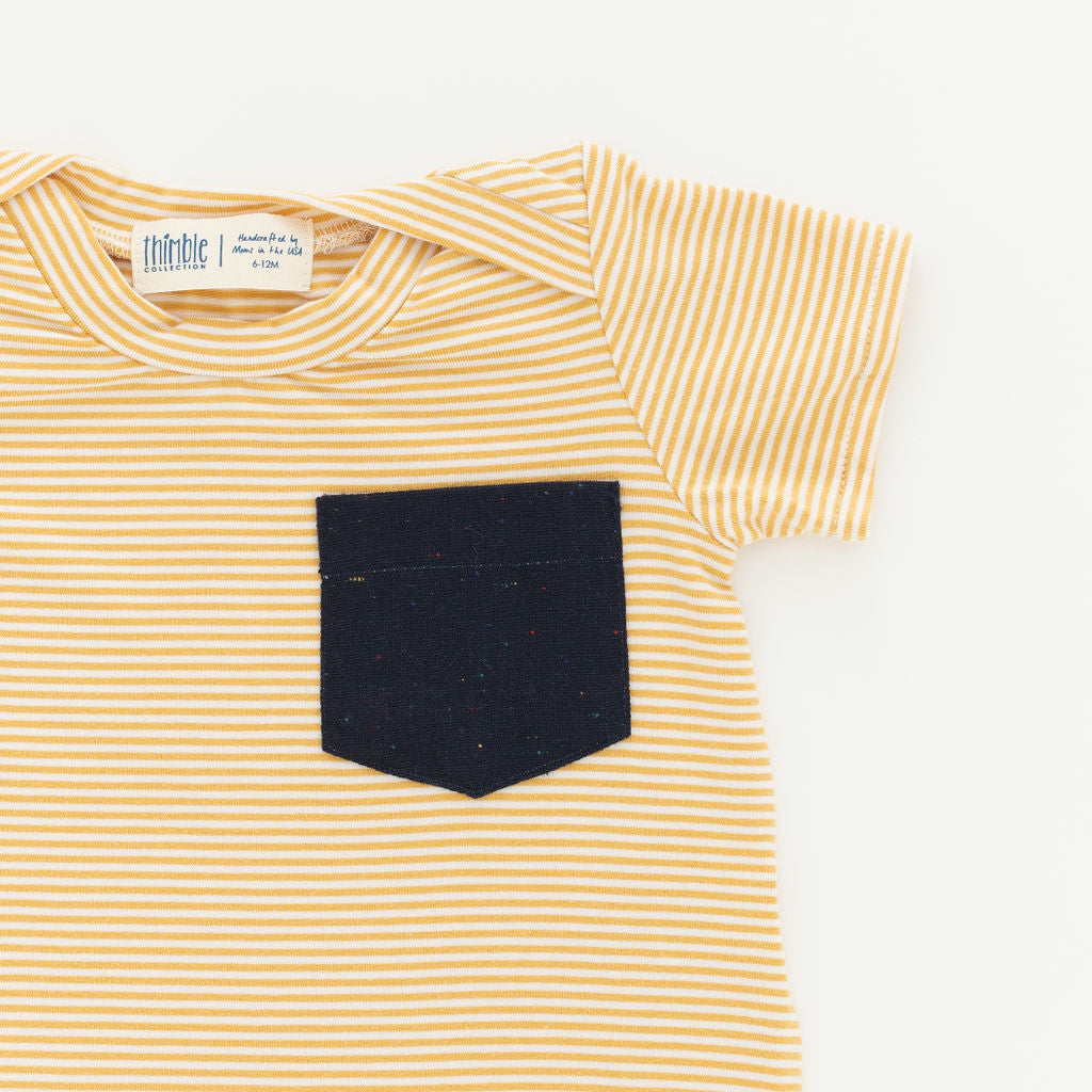 Bamboo Shortall in Buttercup Stripe