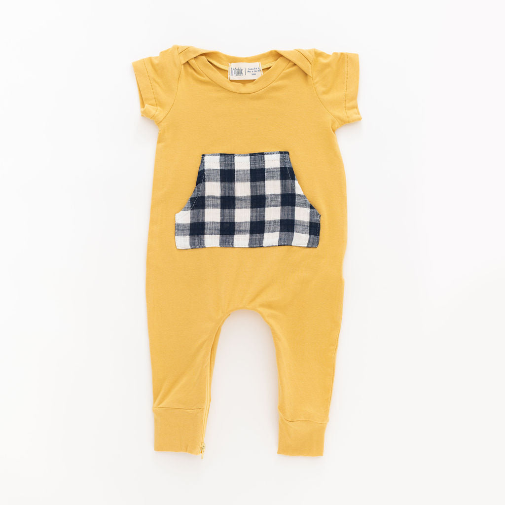 Bamboo Zipper Romper in Buttercup