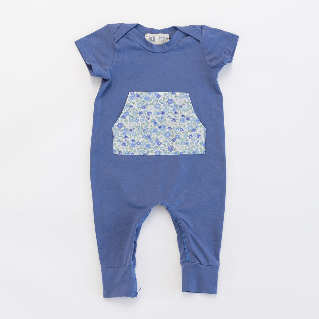 Zipper Romper in Forget-Me-Not