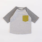 Load image into Gallery viewer, Raglan Pocket Tee in Stone Stripe
