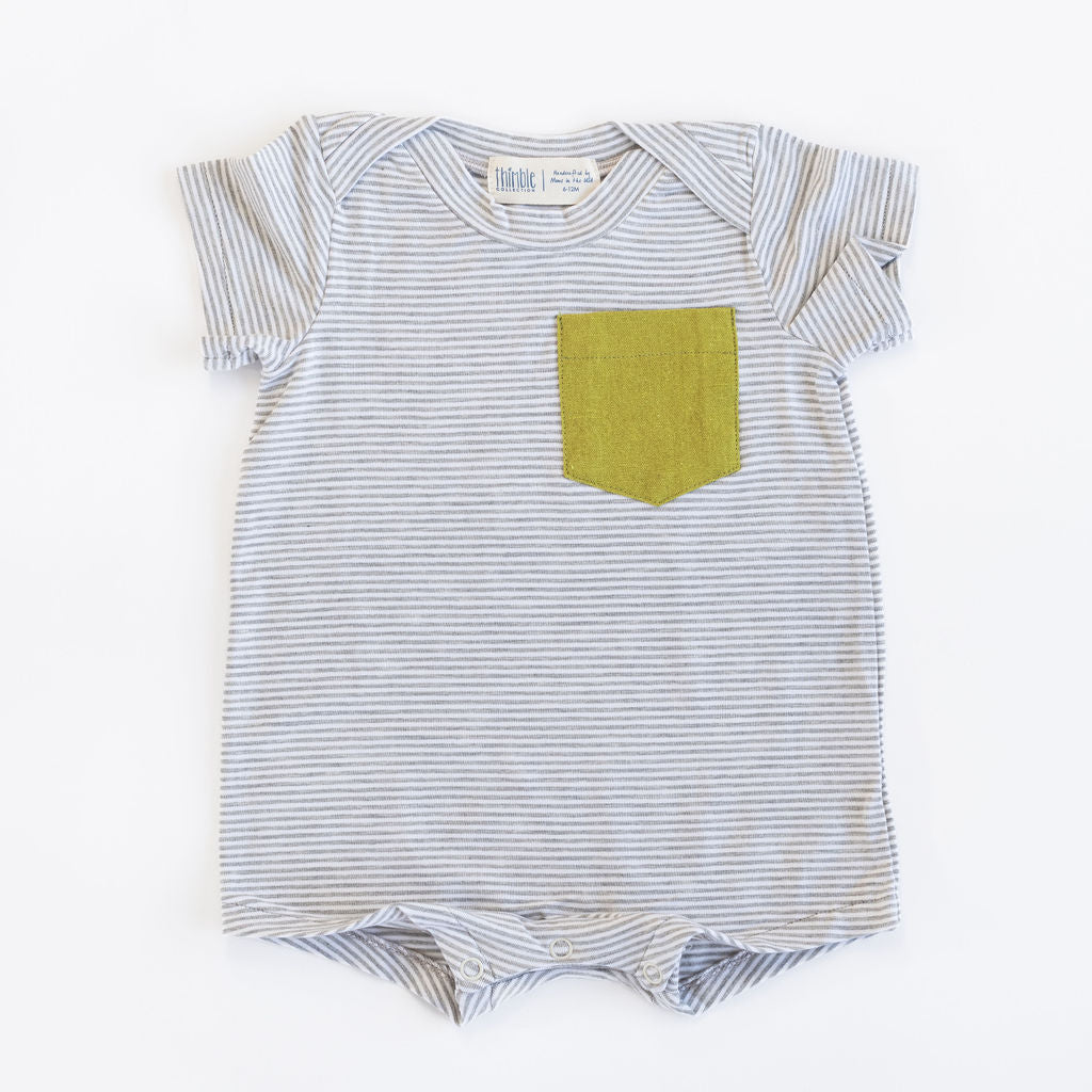 Bamboo Shortall in Stone Stripe