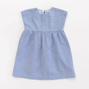 Picnic Dress in Azure Seersucker